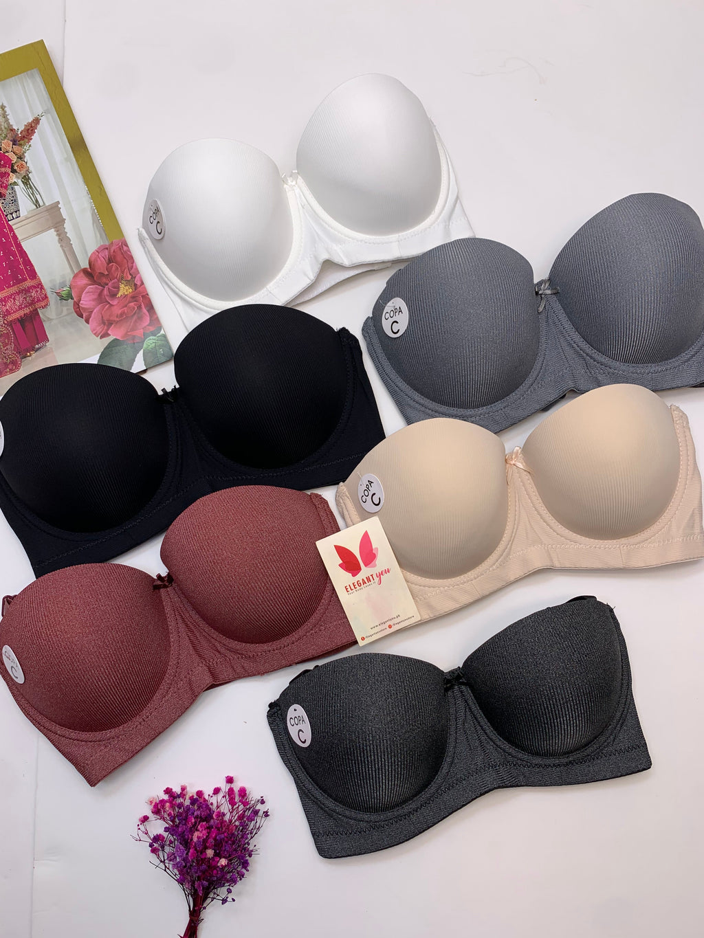 C Cup Size Half Cup Shape Padded Push up Wired Plain Bra (169)
