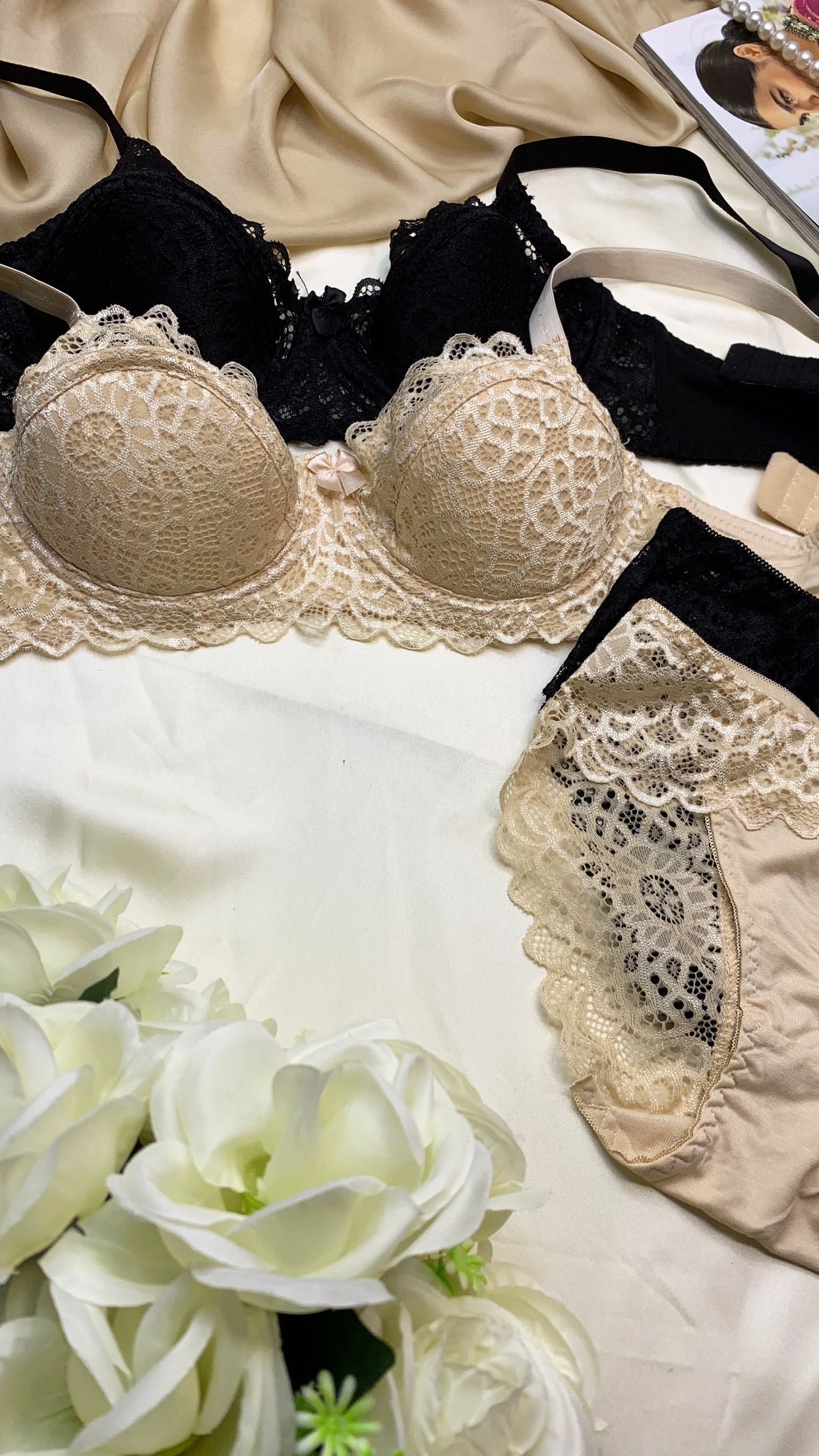 Beautiful Lace Underwire Bra and Panty Set