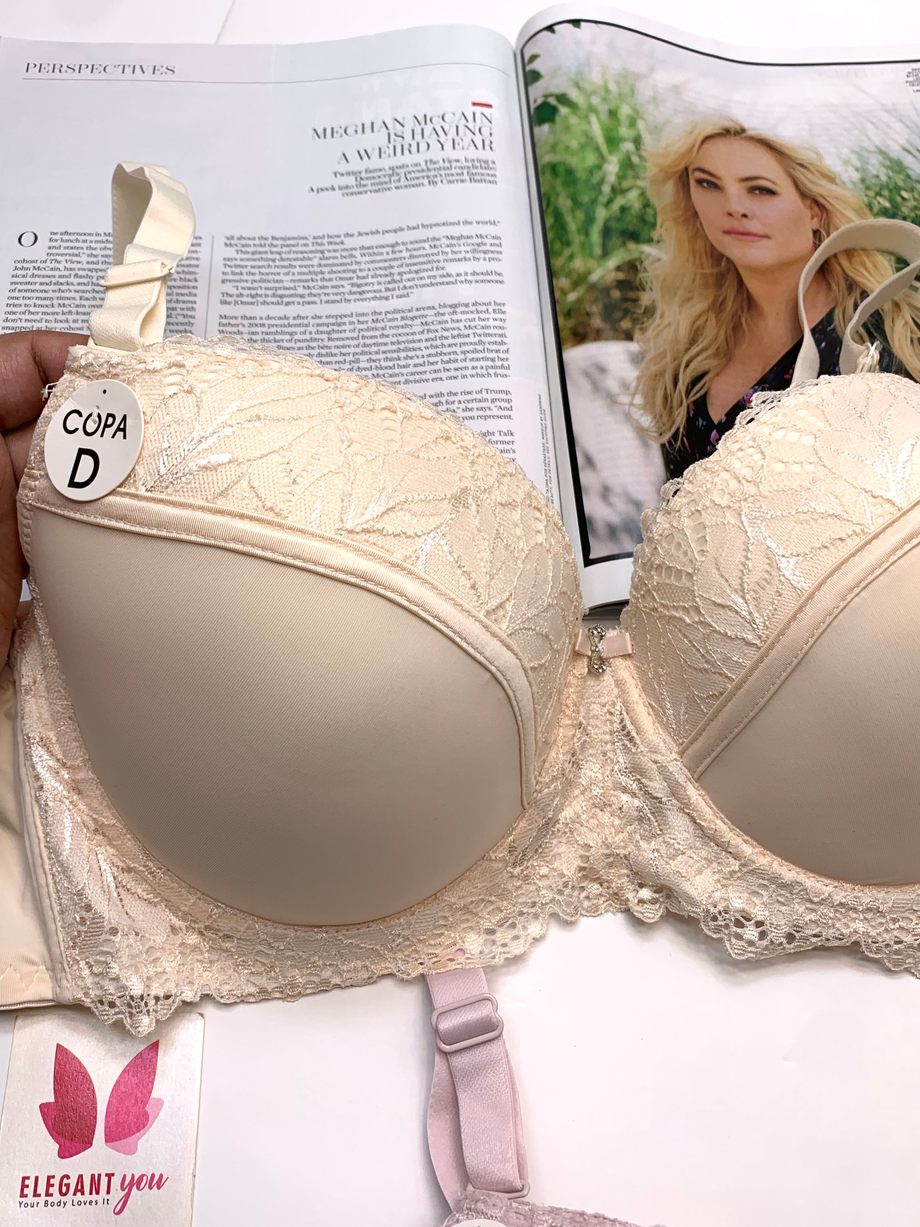 D Cup Size Light Padded Under Wire Half cup lace bra (152)