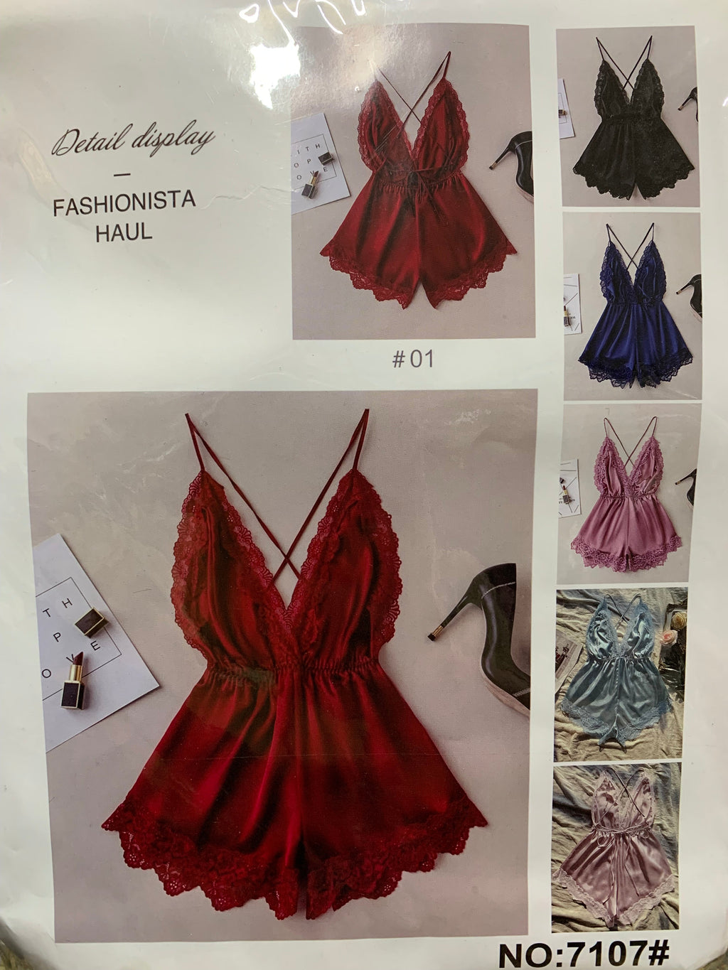 Bow Style Net Embriodid Bodysuit Set #7107