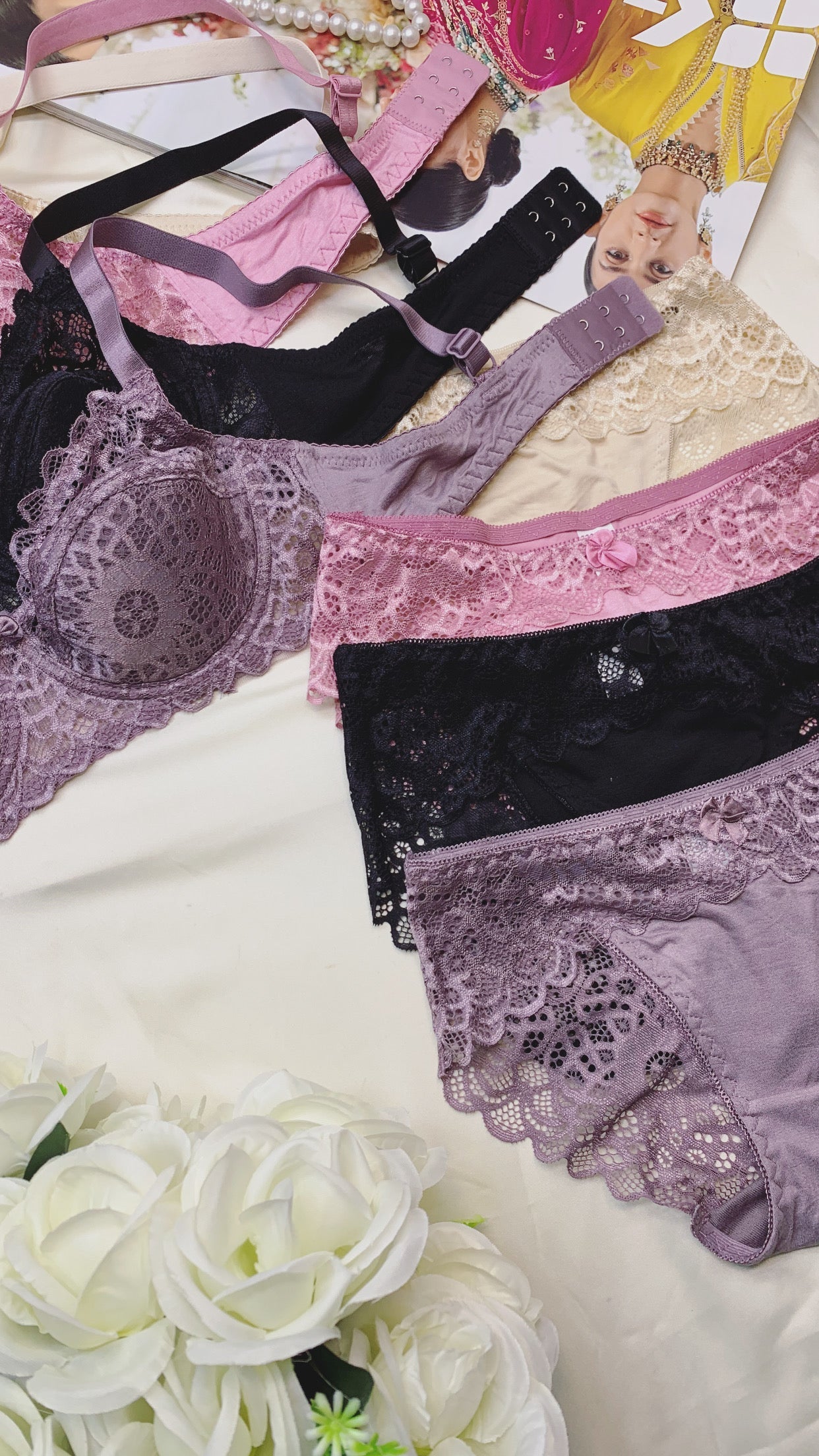Beautiful Lace Underwire Bra and Panty Set