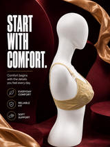 Comfort Cotton Embroidered Bra — Skin | Non-Padded Wireless