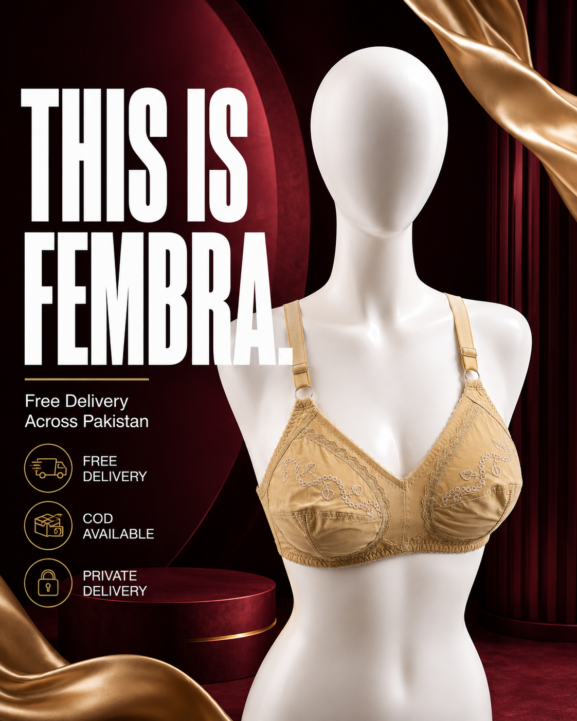 Comfort Cotton Embroidered Bra — Skin | Non-Padded Wireless