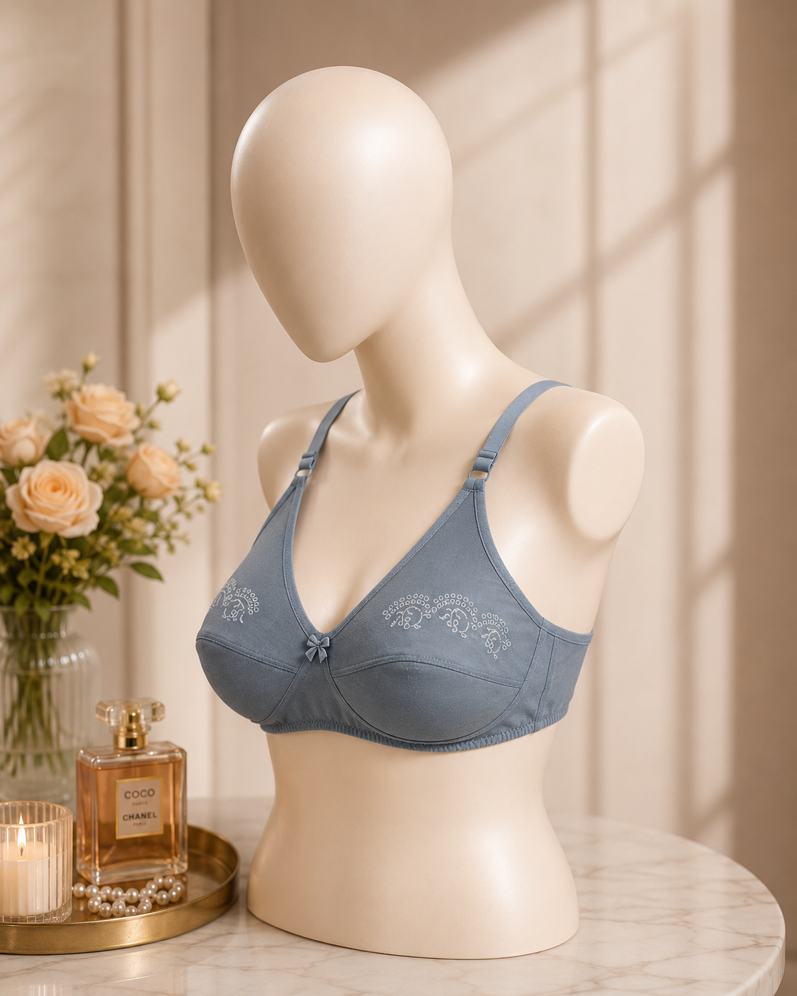 Summer Hosiery Bra — Grey | Non-Padded Wireless