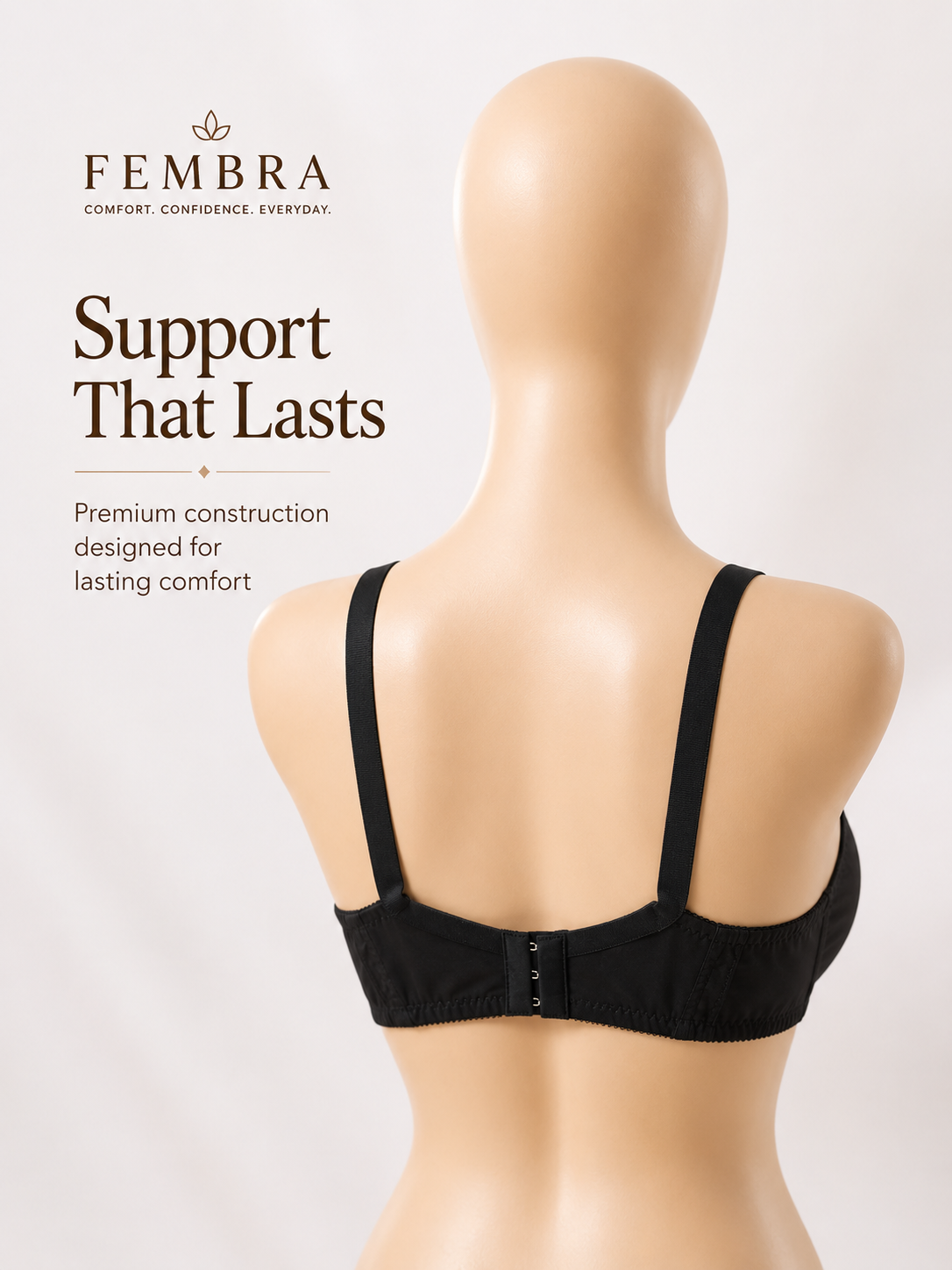 Pure Cotton Comfort Bra — Black | Non-Padded Wireless