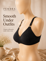 Pure Cotton Comfort Bra — Black | Non-Padded Wireless