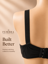 Pure Cotton Comfort Bra — Black | Non-Padded Wireless