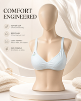 Malai Jersey Ice Silk Bra — Blue | Non-Padded Wireless