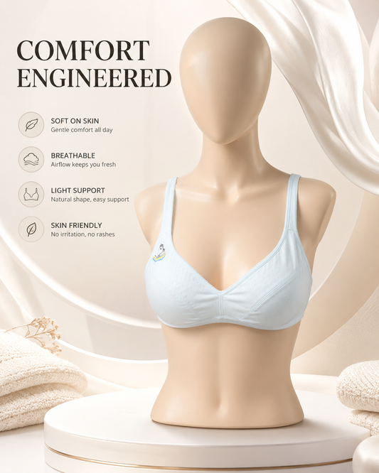 Malai Jersey Ice Silk Bra — Blue | Non-Padded Wireless