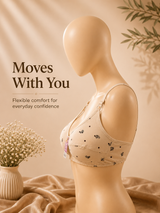 Cotton Floral Print Bra — Skin | Non-Padded Wireless