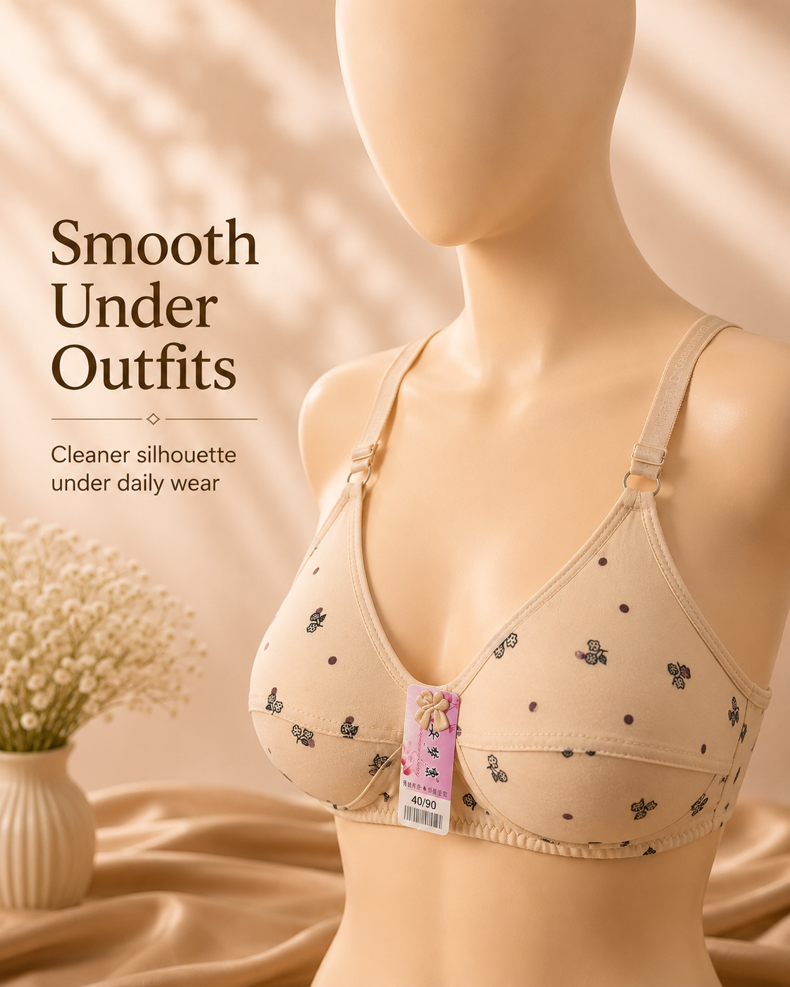 Cotton Floral Print Bra — Skin | Non-Padded Wireless