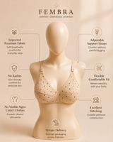 Cotton Dot Print Bra — Skin | Non-Padded Wireless
