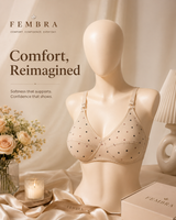 Cotton Dot Print Bra — Skin | Non-Padded Wireless