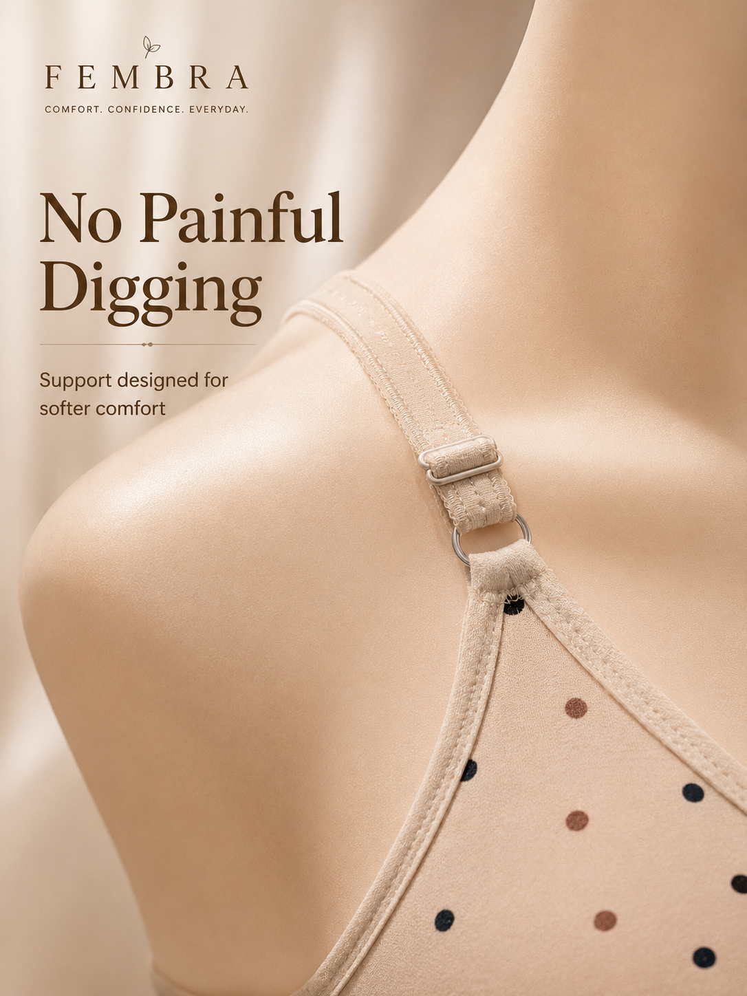 Cotton Dot Print Bra — Skin | Non-Padded Wireless