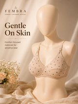 Cotton Dot Print Bra — Skin | Non-Padded Wireless