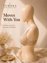 Cotton Dot Print Bra — Skin | Non-Padded Wireless