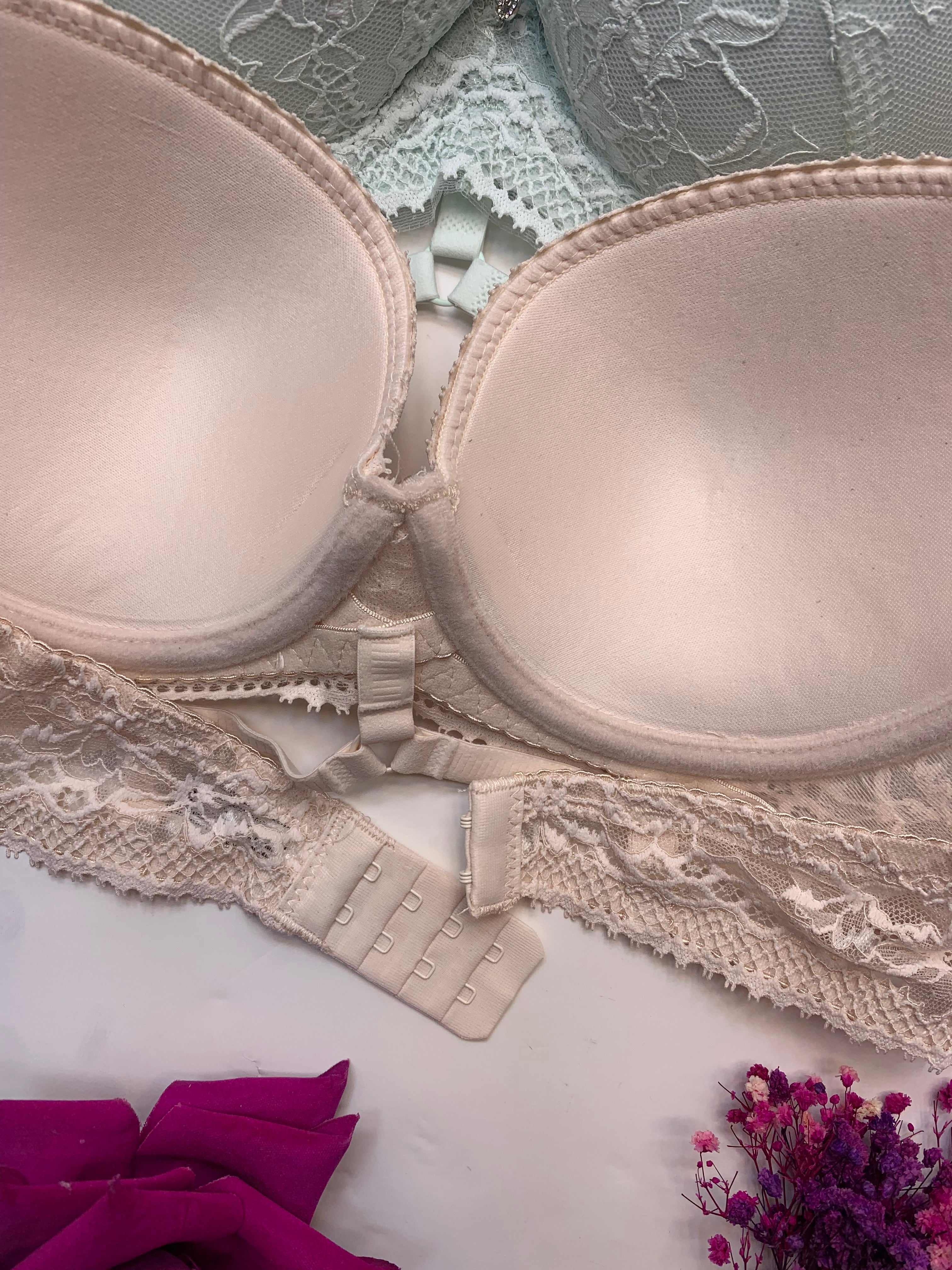 Bridal Lace Pattern Padded Pushup Wire Bra & Matching Underwear (009)