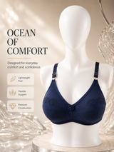 Summer Hosiery Bra — Navy Blue | Non-Padded Wireless
