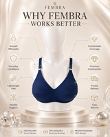 Summer Hosiery Bra — Navy Blue | Non-Padded Wireless