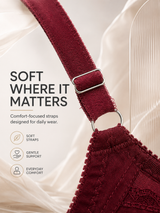 Pure Cotton Comfort Bra — Maroon | Non-Padded Wireless