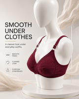 Pure Cotton Comfort Bra — Maroon | Non-Padded Wireless