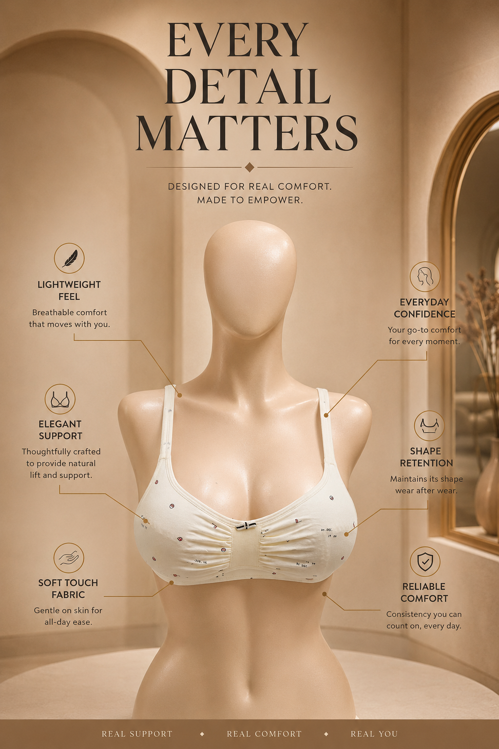Malai Jersey Ice Silk Bra — Yellow | Non-Padded Wireless
