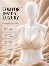 Half Chicken Embroidered Cotton Bra — Skin | Non-Padded Wireless