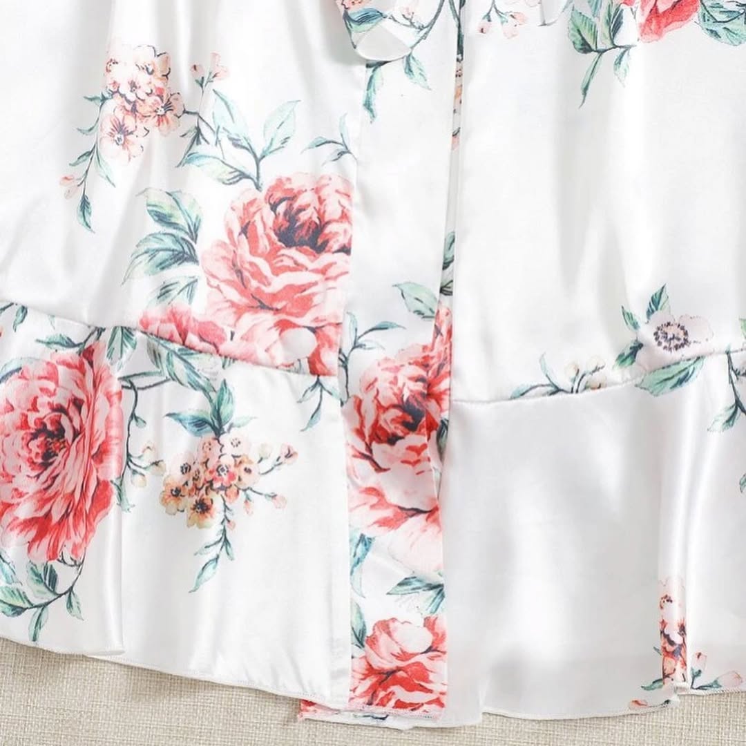 3 Piece Gorgeous Flower Printed Nighty(7011-057)