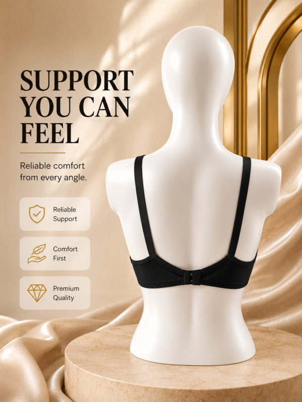Doria Cotton Embroidered Bra Pakistan — Black | Non-Padded Wireless | FEMBRA Doria Cotton Embroidered Bra Pakistan — Black | Non-Padded Wireless | FEMBRA